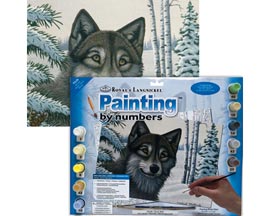 Royal & Langnickel® Painting by Number Large Junior Kit - Snow Wolf
