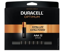 Duracell® Optimum AAA Alkaline Batteries - 12 Pack