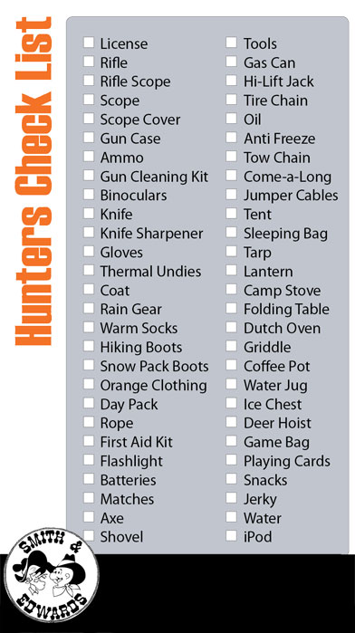 bow hunting trip checklist